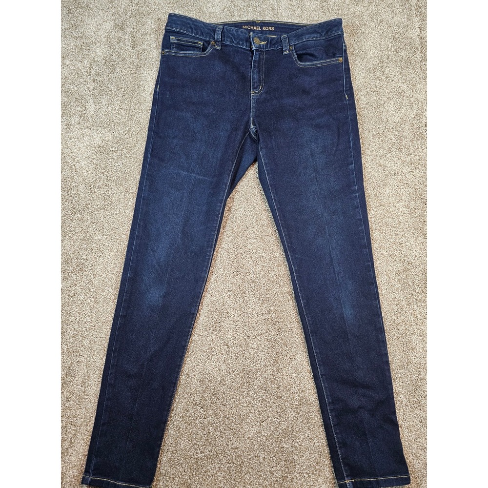 Michael Kors Izzy Skinny Jeans Womens 8 Dark Wash Indigo Denim Stretch Slim Fit